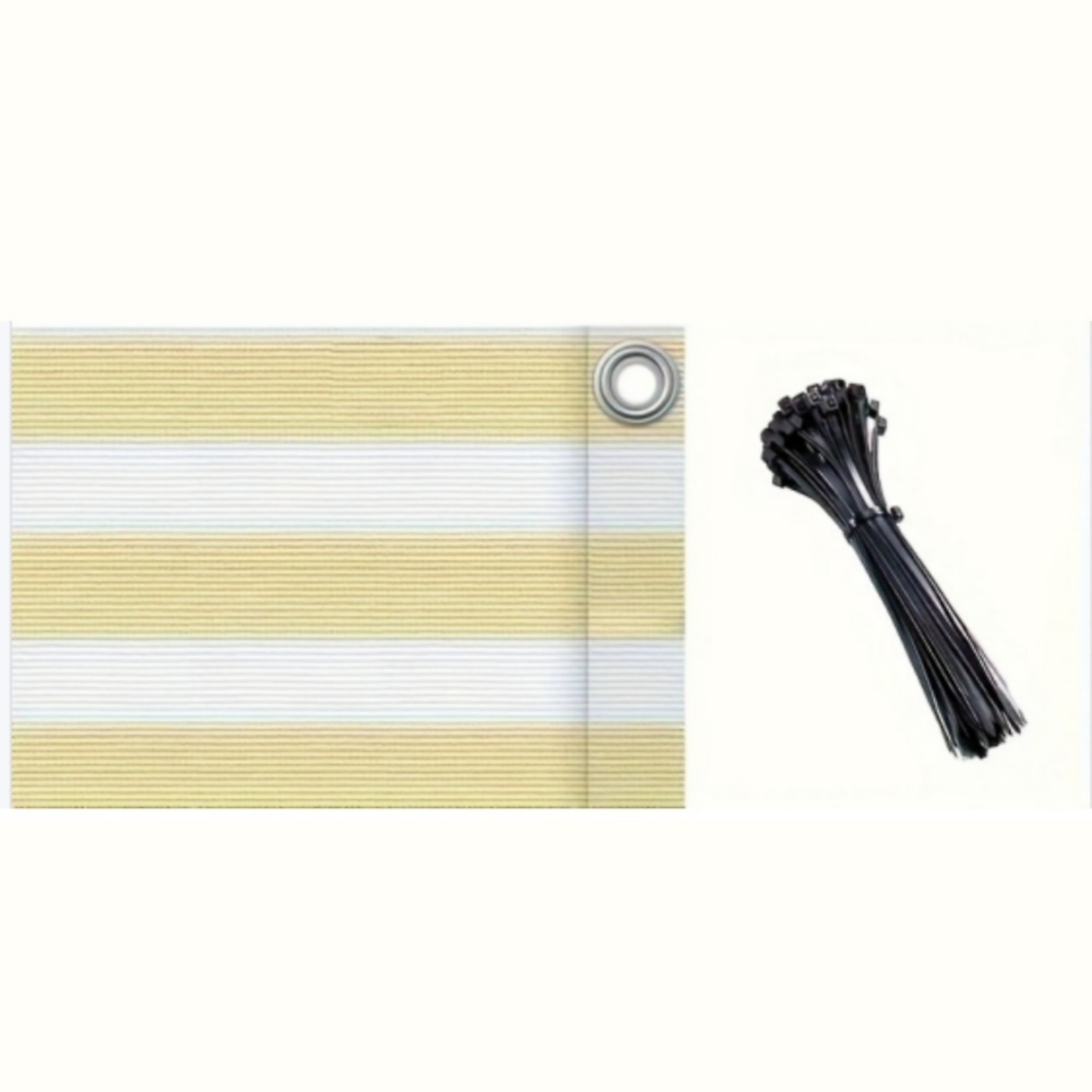 16 ft. Fence in Yellow and White Stripes with UV Protection and Permeable